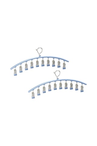 Xiaaokeji Dolap Düzenleyici, 10 Klipsli Metal Yoga Pantolon Askısı Mavi Mavi