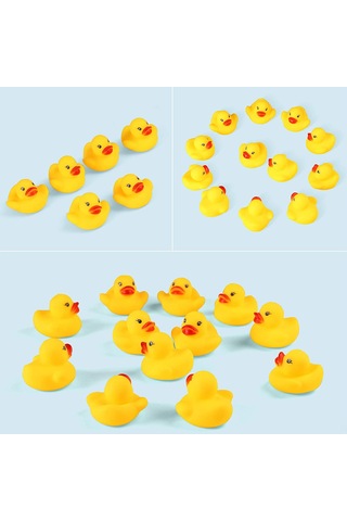 Leezsing 50 Adet Mini Sarı Kauçuk Ördek, Yumuşak Malzeme, Çocukların Banyo Zevki İçin Parti Dekorasyonu Diğer