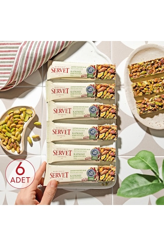 Servet Şekeri Meyveden Antep Fıstığı Krokan Bar 20g 6'lı Paket