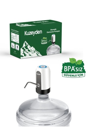 Bpa'sız Şarjlı Damacana Pompası Bpa'sız Boru 10l - 15l - 19l 1200 Mah Beyaz