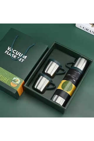 Kapris Çelik 3lü Termos Seti 680 Ml Siyah Kap-290 Siyah