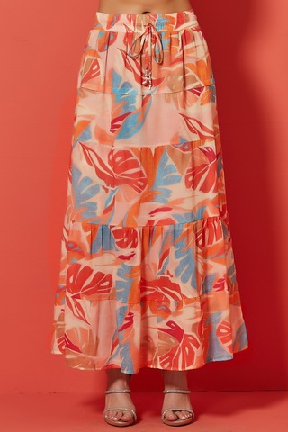 Kloş Çok Renkli Vual Etek Çok Renkli