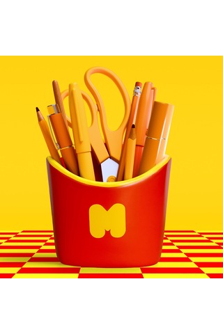 Mustard Fries Seramik Kalemlik Çok Renkli