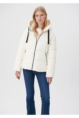 Mavi - Kapüşonlu Beyaz Şişme Mont 1110043-83043 Beyaz