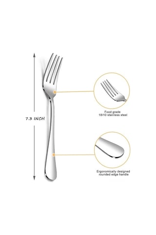 Besthome1 8 Adet 18/10 Ayna Paslanmaz Çelik Salata Çatalı Seti - Uzun Saplı, Aile Ve Restoran İçin Ev Gereci Gümüş Gümüş