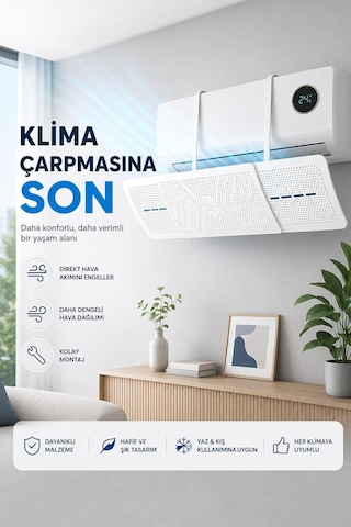 Ayarlanabilir Klima Yönlendirici Aparat 56-95 Cm /hava Yönlendirici Deflektör / Rüzgar Önleyici / Split Klima Uyuml