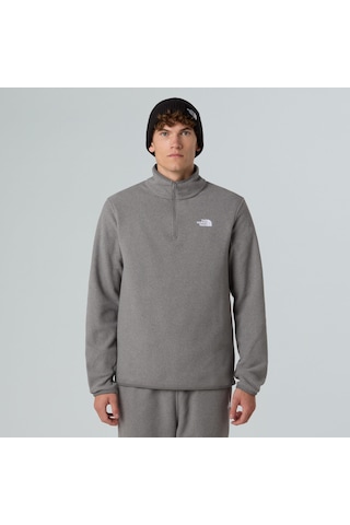 The North Face M Glacier Fleece 1/4 Zip Jacket Erkek Polar-30531 Gri