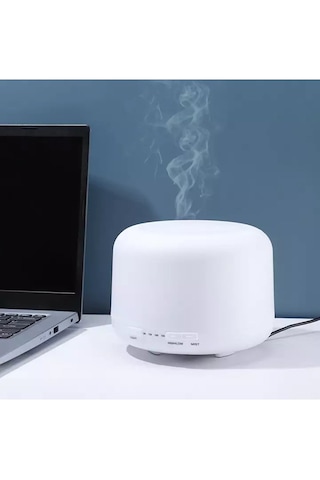 Oda Hava Nemlendirici, Buhar Makinesi Ve Aroma Difüzörü 500 Ml 12w Güç 17x13cm