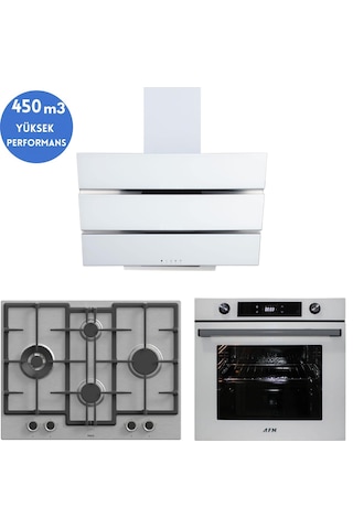 Afm Tech Ve Ferre Gr Turbolu Inox - Beyaz Dijital ED071-WFA WOK + FM7701 + FM3251W Ankastre Set