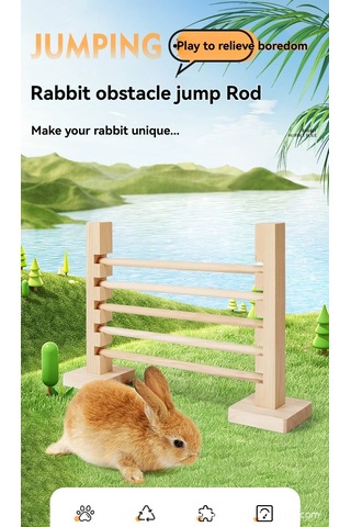 Hangfox Ahşap Kedi Tavşan Egzersiz Engeli, Yüksekliği Ayarlanabilir, Stüdyo Oyun Eğitimi Oyuncak, Dayanıklı Tabanlı Hareket Enstrümanı