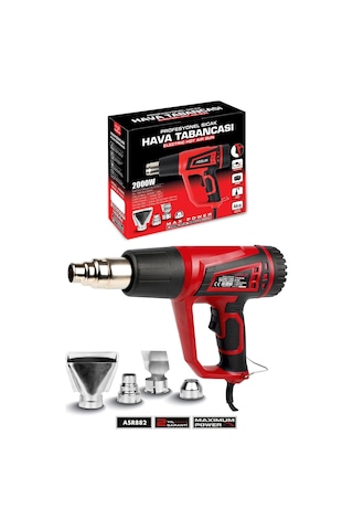 Assur 2000W 2 Kademeli 4 Başlıklı Sıcak Hava Tabancası - 3085
