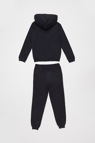 Fullamoda Kapüşonlu Fermuarlı Unisex Çocuk Eşofman Takımı 25mcck4584131778-siyah Siyah