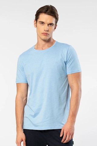 Cacharel 2169 Erkek Modal Pamuk Bisiklet Yaka Kısa Kollu T-shirt-açıkmavi Mavi