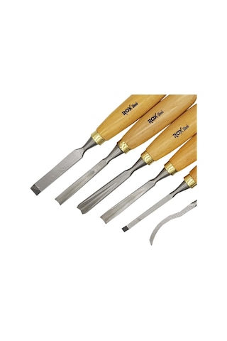 Rox Wood Ahşap Oyma Iskarpela Seti 6 Parça Neopren  Çantalı