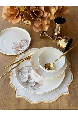 Yemek Takımı Modern Ginkgo 24 Parça 6 Kişilik Renkli