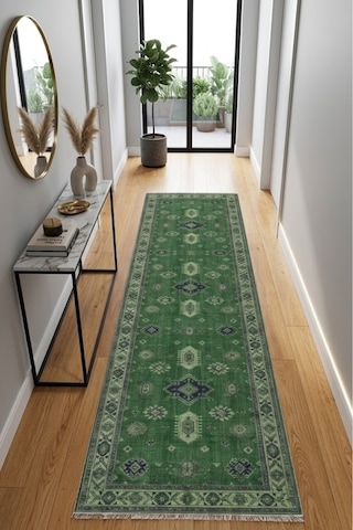 Dekoratif Halı Kaymaz Taban Leke Tutmaz Yıkanabilir Kilim Özel Ölçü Salon Halısı 3025-1 Çok Renkli