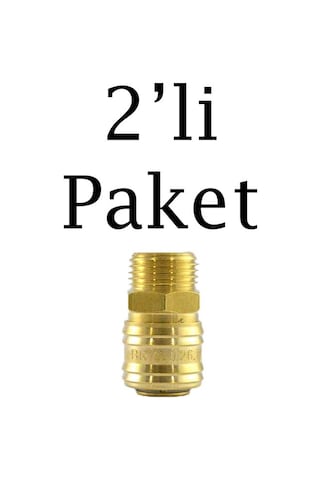 Brio Hava Hortum Erkek Gövde Kamalı 1/2 2'li Paket 1/2