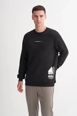Cazador Kalın Dokulu 3 İplik Erkek Swearshirt Siyah