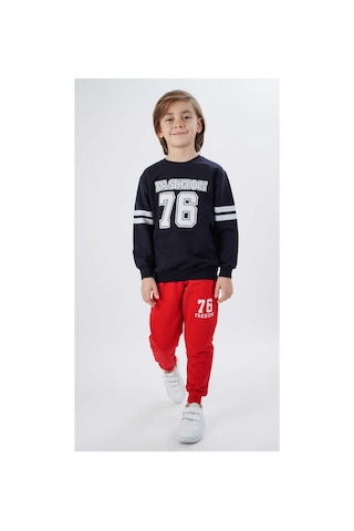 Esila Kids Fashion Baskılı Erkek Çocuk Pamuklu Örme Alt-üst Takım Lacivert