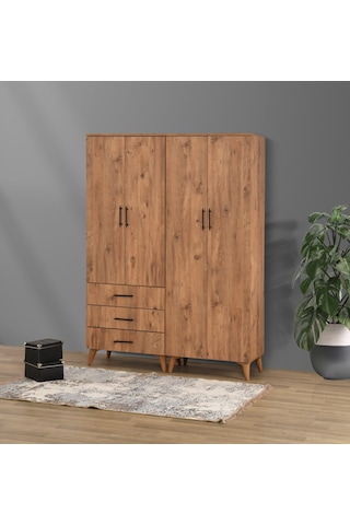 Azra'dan 4 Kapaklı Gardrop Atlantik Çam