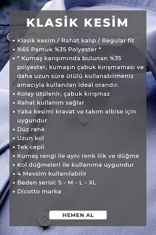 Dicotto Açık Mavi Rahat Kesim Cepli Uzun Kol Regular Fit Erkek Gömlek - 150-3 001