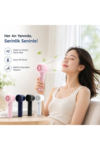Dinamic Wx-638 Dnm-107 Mini El Fanı - Dijital Göstergeli Ayarlanabilir Hız 5w