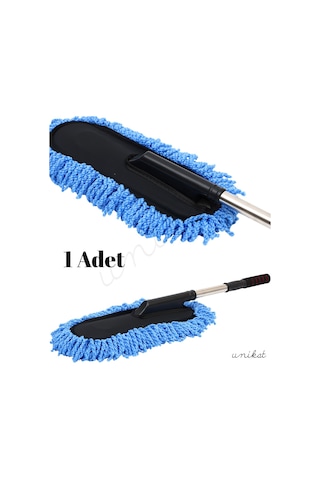 Mikrofiber Örgü Başlıklı Araç Yıkama Ve Toz Alma Mopu Mavi Renk 1 Adet