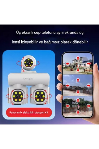 12mp 10x Zoom Üç Lensli Wıfı Güvenlik Kamerası Ptz Su Geçirmez