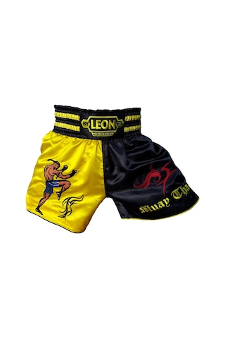 Leon Warrior Profesyonel Muay Thai Ve Kick Boks Şortu Sarı Siyah Renkli Byl1005 Siyah-sarı