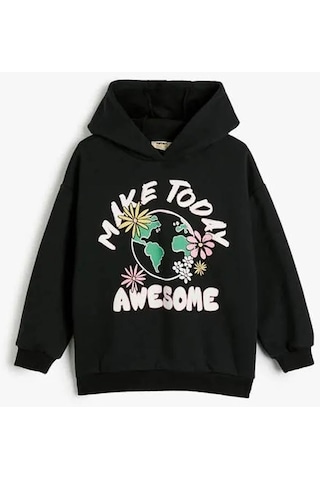 Koton Kız Çocuk Sweatshirt Siyah 4wkg10327ak 24ky59000670 Y5901 Siyah