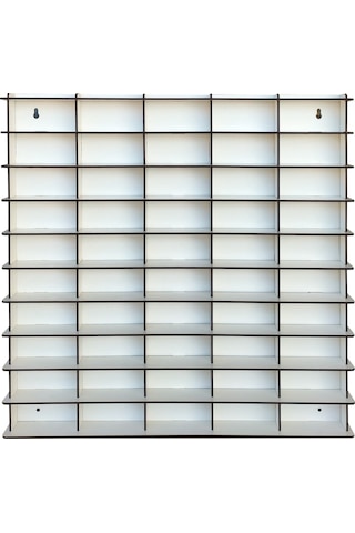 Ahşap Hobi Araba Rafı Beyaz 50 Araçlık Kişiye Özel Isimli