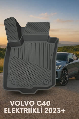 Volvo C40 Elektrikli 2023+ Uyumlu 3d Havuzlu Oto Paspas Premium