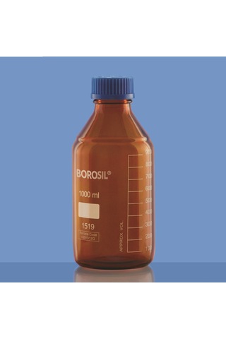 Otoklav Şişe 500 Ml Amber Borosil -Contalı -Vida Kapaklı -Renkli