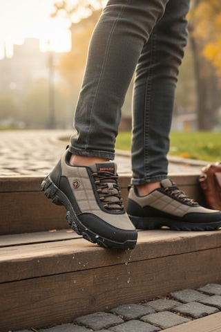 Enoch Erkek Vizon Siyah Waterproof Outdoor Trekking Ve Doğa Yürüyüş Ayakkabısı Vizon - Siyah