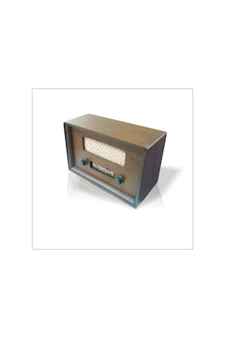 Retro Vintage Antika Görünümlü Ahşap Dekoratif Kahve Klasik Radyo