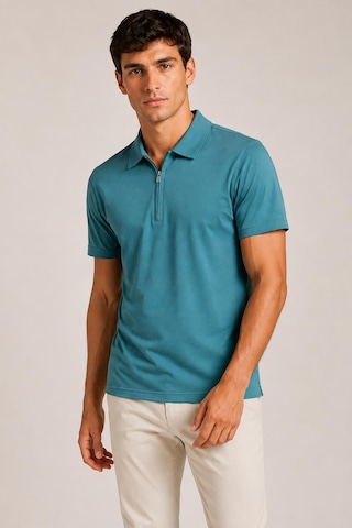 Alexander Gardi Ultra Yumuşak Dokulu Kısa Kollu Fermuarlı Polo Yaka T-shirt Mint