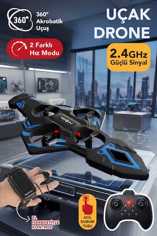 Led Işıklı El Hareketi Kontrollü Mini Drone 360 Uçuş, Tek Tuş Kalkış, Uzaktan Kumandalı