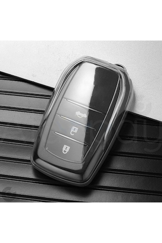 Toyota Corolla Cross Yaris Cross Ch-r Prius Rav4 Camry Prado Şeffaf Tpu Anahtar Kılıfı Beyaz