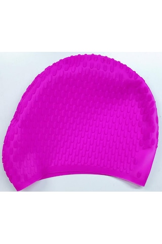 Geeroyoo Erkek Kadın Silikon Yüzme Şapka Saç Korumalı Kulaklı Uzun Saçlı Sporcu Su Sporları Mor Diğer