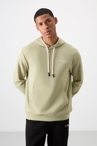 Tommy Life Çağla - Siyah Pamuklu Kalın Yumuşak Dokulu Comfort Fit Nakışlı Erkek Eşofman Takım - 85255 Yeşil - Siyah