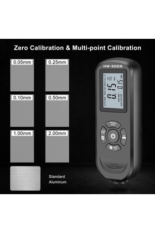 Ebitda Yüzey Kaplama Kalınlık Ölçer - Manyetik & Girdap Probi - Otomatik Hesaplama - Siyah Siyah