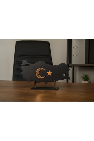 Şık Masaüstü Türkiye Haritası Hediyelik Konsept Ürün 20x10 Cm