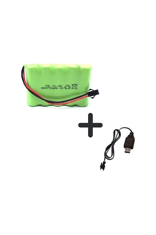 6v 2700mah Oyuncak Araba Bataryası Siyah Soketli+usb Şarj Cihazı