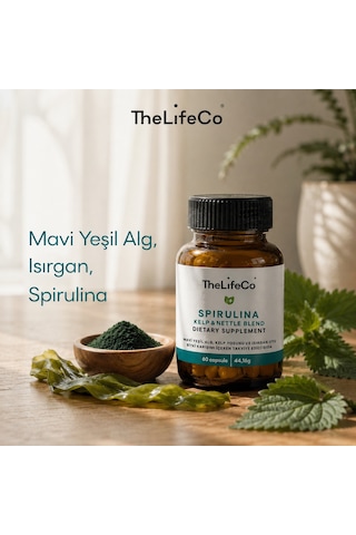TheLifeCo Spirulina Kelp & Nettle 60 Kapsül