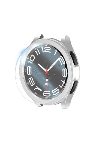 Samsung Uyumlu Galaxy Watch 6 Classic 47mm Sert Pc Kasa Ve Ekran Koruyucu Mbz Watch Gard 29 - Siyah