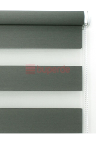 Buperde Antrasit Gri Eko Zebra Stor Perde