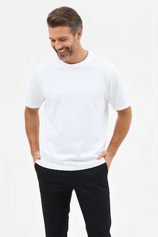 Goffra Erkek Vision Premium Kalite Yoğun Dokulu Pamuklu T-shirt Beyaz M101-r0220-01 Beyaz
