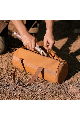Pazly Kamp Çadırı Çivisi Ve Malzemeleri İçin Taşınabilir Kumaş Çanta - Kahverengi Kahverengi
