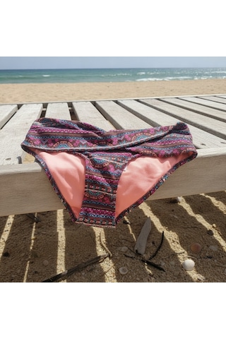 Bonbon Kadın Plaj Giyim Desenli Bikini Alt Bb2566 Çok Renkli