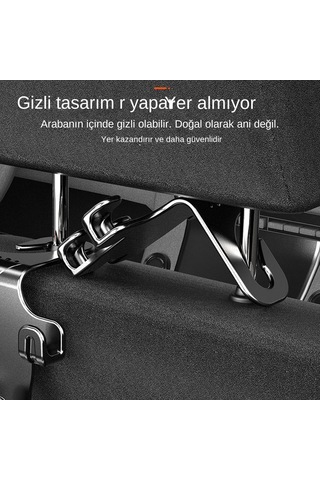 Teltree Oto Arka Koltuk Mutfaklı Kanca - 4'lü Fonksiyonlu Abs Malzeme Çanta, Şemsiye Tutucu, Araç Aksesuarı